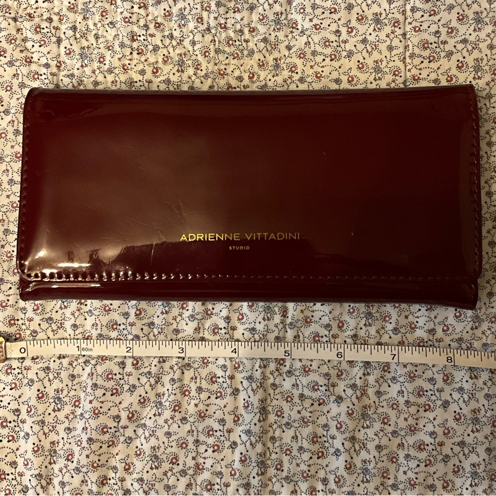 Maroon Patent Leather Adrienne Vittadini Wallet